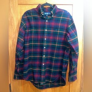 Vintage Y2K Polo Ralph Lauren Classic Fit Plaid Cotton Button-Down Shirt Large